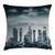 Ambesonne Night Throw Pillow Cushion Cover  Urban Themed Los Angeles United States Skyline at Night Skyscrapers Digital Artwork  Decorative Square Accent Pillow Case  24  X 24   Green