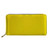 Dellukee Women Leather Zip Around Wallet Case Yellow Phone Clutch Purse Card Holder Organizer