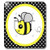 3dRose LLC lsp_57078_2 Cute Yellow Bumble Bee On Black and White Polka Dots Double Toggle Switch