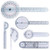 6 pcs Ruler Goniometer Set Medical Ruler Architectural Design Ruler  Including 3pcs 6 8 12 inches 360 Degree Goniometer  8 inches Spinal Goniometer  6 inches180 Degree Goniometer Finger Goniometer