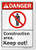 SmartSign Danger - Construction Area  Keep Out Sign   7  x 10  Aluminum
