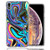 for Apple iPhone XR Blue Paint Swirl Design Double Layer Phone Case Cover
