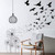 FANGLIAN Dandelion Wall Decals Black Dandelions and Birds Flying in The Wind Wall Stickers  Living Room Offices Bedroom Removable Dandelion Wall Decor Murals Size35X25cmX4pca