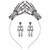 NLCAC Halloween Headband Gothic Rhinestone Skull Skeleton Hand Bone Headband Halloween Party Costume Hair Band Accessories for Women Girls Silver Stone