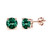 Rose Gold Flashed Sterling Silver 6mm Green Round Solitaire Stud Earrings Made with Swarovski Crystals