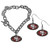 NFL Siskiyou Sports Womens San Francisco 49ers Chain Bracelet and Dangle Earring Set One Size Team Color