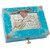 Cottage Garden Joyful Patient Faithful Prayer Teal Distressed Locket Music Box Plays How Great Thou Art