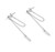 Bar Dangle Earrings With Chain for Women Minimalist 925 Sterling Silver Stud Earrings