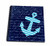 3dRose Blue & White Striped Anchor on black with Vintage Handwriting - Sailor Stripes Nautical Design - Memory Book, 12 by 12-Inch (db_112807_2)