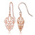 Rose Gold Flashed Sterling Silver High Polished Filigree Dangle Earrings