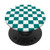 Checkerboard White and Teal-Petrol Checkered Pattern PopSockets PopGrip  Swappable Grip for Phones   Tablets