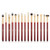 DUcare Eye Makeup Brushes 15pcs Red Eyeshadow Makeup Brushes Set with Soft Synthetic Hairs   Real Wood Handle for Eyeshadow  Eyebrow  Eyeliner  Blending