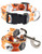 Coomour Pet Halloween Dog Collars Set Pumpkin Ghost with Funny Bat Spider Printing Adjustable Leash for Small to Medium Dogs Cats Pets Large