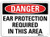 SmartSign Danger - Ear Protection Required in This Area Sign   10  x 14  3M Reflective Aluminum