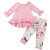 Toddler Baby Girl Clothes Butterfly Long Sleeve Ruffle Top and Floral Legging Pants Fall Winter Outfits Set Pink  18-24 Months