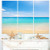Designart Bright Tropical Beach-Seashore Photo Canvas Art Print-36x28in-Multipanel 3 Piece, 36x28-3 Panels Blue