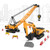 Construction Trucks Toy Vehicles Playset  Set of Crane   Excavator with Road Sign Accessories36pcs  Construction Sandbox Toy Site for Boy  Gift for Age 3 and up Toddlers Kids Children Present