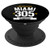 Black Miami 305 Area Code Design PopSockets Grip and Stand for Phones and Tablets