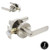 Entry Door Handles with Lock and Keys, Satin Nickel Finish Front Exterior Door Levers Keyed Alike, Modern Heavy Duty Entry/Entrance Door Handle Set 1 Pack