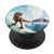 T-Rex Dinosaur Dino Surf Ocean Surfing Surfboards Sunrise PopSockets PopGrip  Swappable Grip for Phones   Tablets