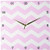 3dRose DPP_179680_2 Girly Bubblegum Pink and White Zig Zag Chevron Pattern Bright Zigzags Wall Clock, 13 by 13-Inch