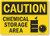 SmartSign Caution - Chemical Storage Area Sign   10  x 14  Aluminum