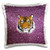 3D Rose Tiger with Purple Background Pillow Case  16  x 16