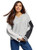 oodji Ultra Women s V-Neck Combo Pullover  Grey  US 12 - EU 46 - XXL