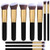 CYNOSURE Makeup Brushes Premium Makeup Brush Set Synthetic Cosmetics Foundation Blending Blush Eyeliner Face Powder Brush Makeup Brush Kit 10pcs  Golden Black