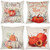 HOMY Thanksgiving Throw Pillow Covers Fall Pumpkin Pillowcases Set of 4 Thanksgiving Gifts Autumn Harvest Pillow Covers for Sofa Bed Couch Car Outdoor 18 x 18 Inches