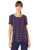 Anne Klein Women s Short Sleeve HIGH Low TOP  Eclipse-Cape Cod Combo  XX-Small