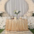 Eternal Beauty Sequin Tablecloth, Sequin Table Linen (90" Round, Light Gold)