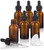 1 oz - 30 ml Amber Glass Boston Round Bottle with Graduated Measurement Glass Dropper 6 pack  Funnel