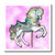 3dRose ht11851 Carousel Horse in Pink Iron on Heat Transfer for White Material  8 by 8-Inch