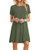 MOLERANI Women s Casual Plain Short Sleeve Simple T-Shirt Loose Dress Army Green M