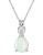 White Opal Necklace Pendant Sterling Silver Teardrop October Birthstone Infinity Jewelry for Women 18 inch