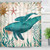 Whale Shower Curtain Sea Creatures Shower Curtain Nautical Marine Shower Curtain with 12 Hooks, Durable Mildew Resistant Waterproof Bathroom Curtain