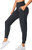 Oalka Women s Joggers High Waist Yoga Pockets Sweatpants Sport Workout Pants Charcoal M