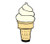 Soft Serve ICE Cream Vanilla Concession Decal cart Cone