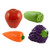 Hutzler 390AS-4 Fruit & Veggie Snack Containers, Set of 4, regular, red, green, orange, purple
