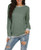 JINKESI Women s Casual Long Sleeve Color Block Round Neck Loose Fit Blouses T Shirts Sweatshirts Pullover Tops Shirts VG-Green-Medium