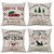 LEVOSHUA 4 Pack Christmas Pillow Covers Retro Farm Fresh Throw Pillow Case Cushion Cover Xmas Tree Truck Cotton Linen Pillowcase Home Decorative for Sofa 18 x 18 Inch
