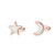 Moon and Star Earrings  Moon and Star Jewelry 18K Gold Plated 925 Sterling Silver Opal Star Earrings Moon Earrings for Women B-Rose Gold