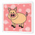 3dRose ht61793 Pink Piggy Design Happy Pig Iron on Heat Transfer for White Material  10 by 10-Inch