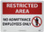 NMC RA16AB Security Sign  Legend  RESTRICTED AREA - NO ADMITTANCE EMPLOYEES ONLY  with Graphic  14  Length x 10  Height  Aluminum  Black-Red on White