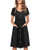 OUGES Women s Long Sleeve V Neck Button Down Midi Skater Dress with PocketsBlack395 L