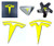 Custom Cut Graphics Tesla Model 3 Logo Decal Wrap Satin Neon Yellow