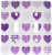 3dRose lsp_176761_2 Purple And White Polka Dot Hearts In A Row Toggle switch Multicolor