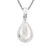 AeraVida Simply Elegant Teardrop Mother of Pearl Inlay -925 Sterling Silver Necklace