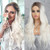 K ryssma Platinum Blonde Wig with Dark Roots Wavy Long Ombre Wig Synthetic Long Wig for Women 22 Inches